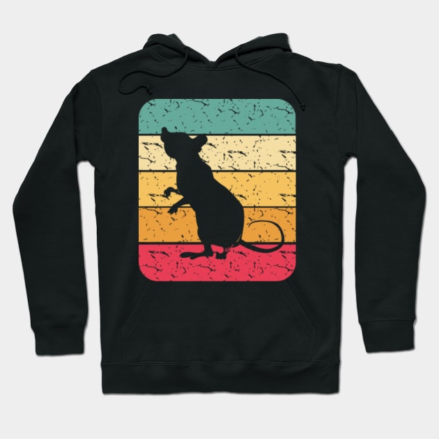 Retro Mouse Rat Silhouette Hoodie by LetsBeginDesigns